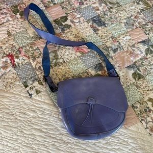 Indigo leather cross body bag from Croatia